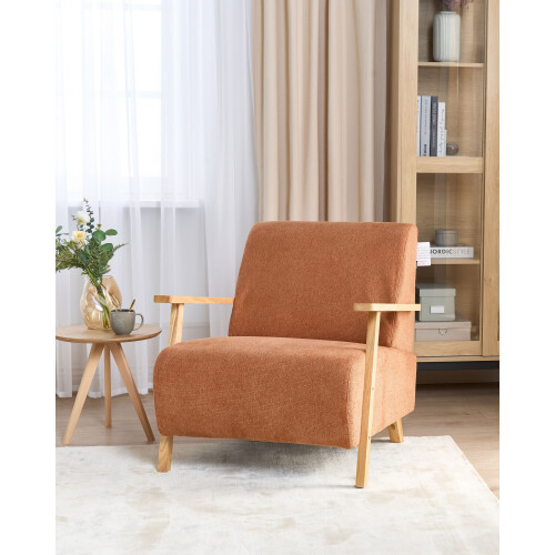 Beliani Armchair LESJA Fabric Orange 1