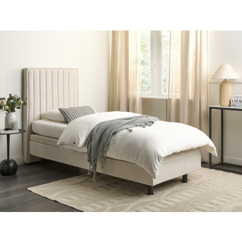 Beliani Adjustable Bed Fabric CASTELLAN 80 x 200 cm (EU Small Single) Light Beige 1