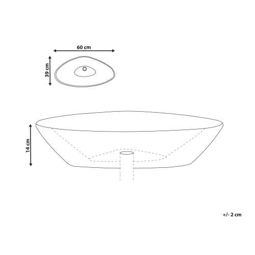 Beliani Countertop Basin TIRIG 600 x 390 mm Ceramic Black 2