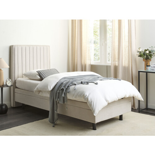 Beliani Adjustable Bed Fabric CASTELLAN 90 x 200 cm (EU Single) Light Beige 1