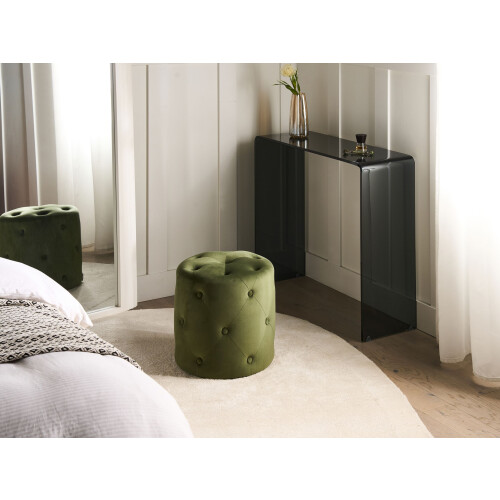 Beliani Pouffe COROLLA Velvet Olive Green 1