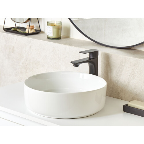 Beliani Countertop Basin CALIG  360 mm Ceramic White 1