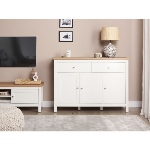 Beliani 3 Door Sideboard ATOCA Off-White 1