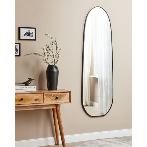 Beliani Wall Mirror DARNETS 45 cm 160 cm Metal Black 1