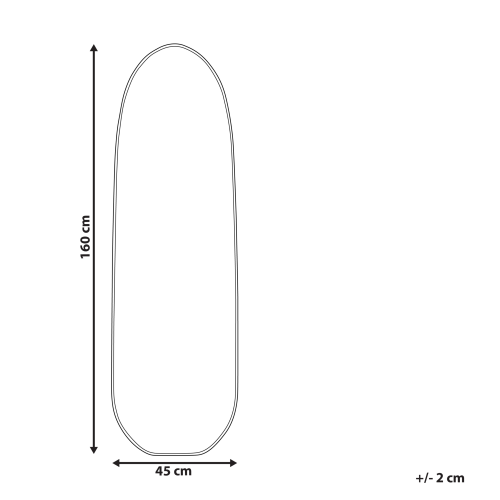 Beliani Wall Mirror DARNETS 45 cm 160 cm Metal Black 2