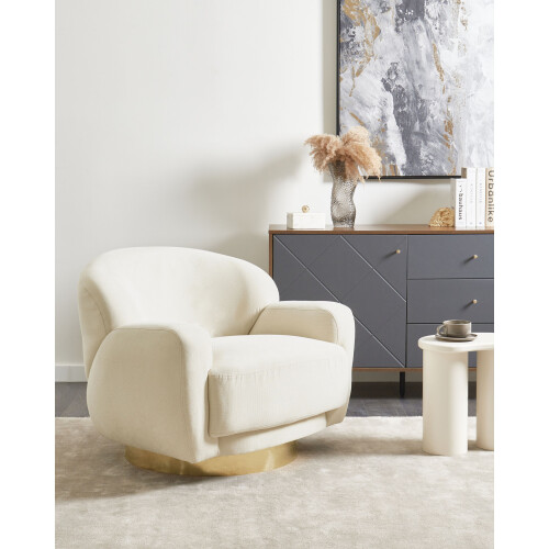 Beliani Armchair LEJRE Fabric Light Beige 1