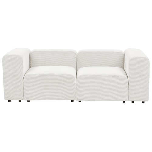 Beliani Modular Sofa 2 Seater FALSTERBO Corduroy Off-White 1