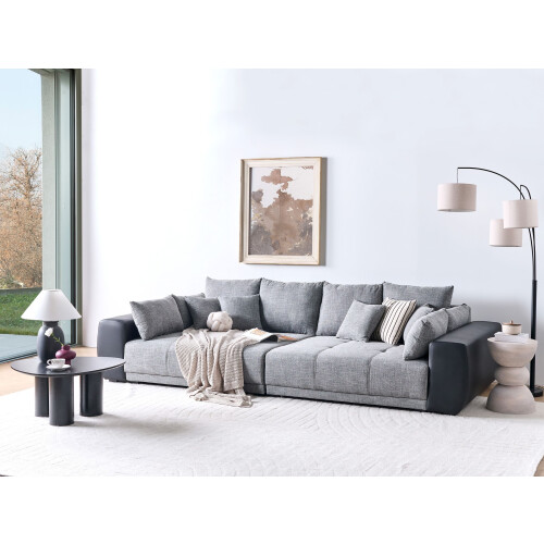 Beliani Sofa 4 Seater TORPO Fabric Grey 1