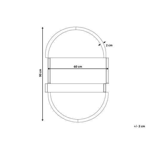 Beliani Wall Mirror MICHERY 60 cm 90 cm Black 2