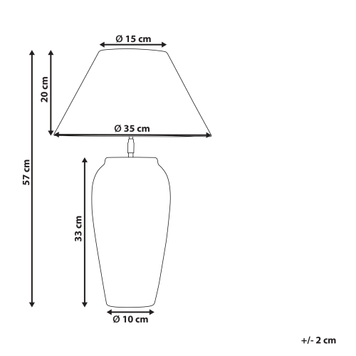 Beliani Table Lamp AMBLO Ceramic Off-White 2