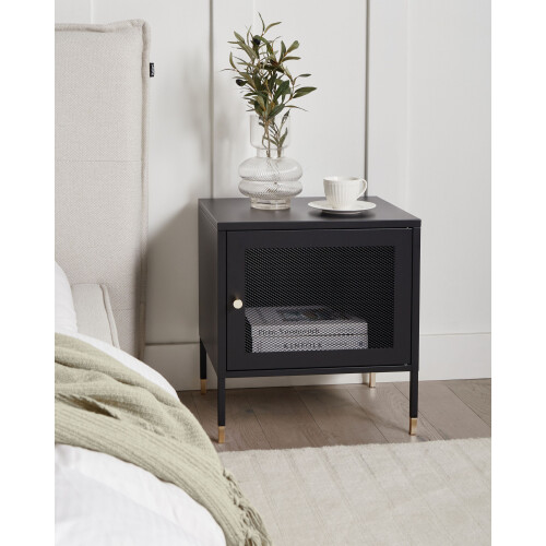 Beliani Bedside Table OSSETT Metal Black 1