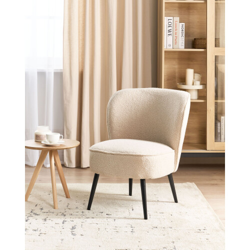 Beliani Armchair VOSS Boucle Light Beige 1
