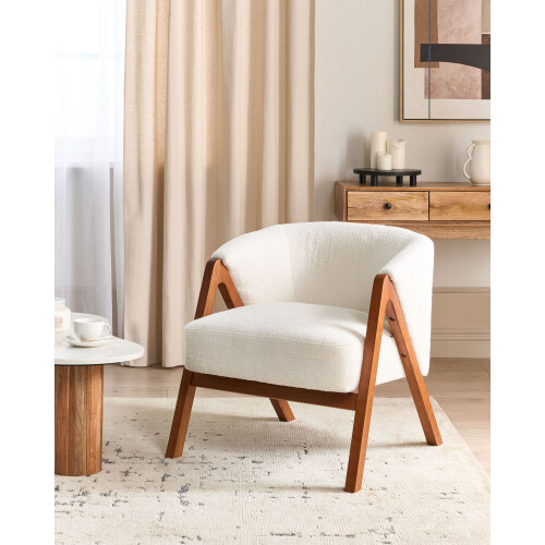 Beliani Armchair SKEI Boucle White 2