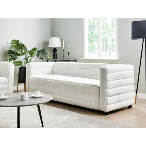 Beliani Sofa 3 Seater HOFN Boucle Off-White 1