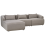 Beliani Corner Sofa 3 Seater SVANSELE Fabric Taupe Right Hand 4