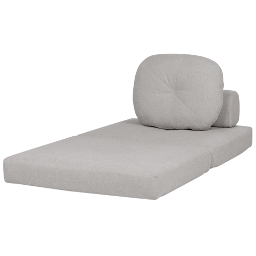 Beliani Single Sofa Bed OLDEN Fabric Light Grey 2
