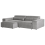 Beliani Modular Sofa 3 Seater HELLNAR Grey Fabric with Ottoman 4