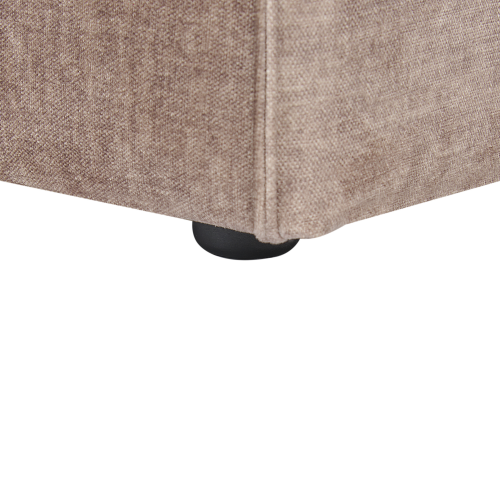 Beliani Ottoman HELLNAR Fabric Light Brown 2