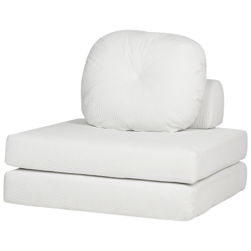 Beliani Single Sofa Bed OLDEN Corduroy Off-White 2