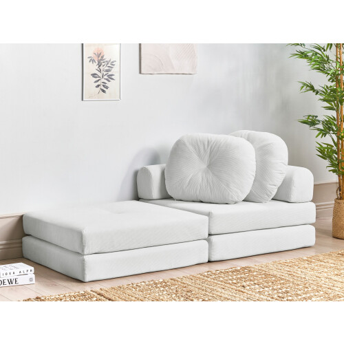 Beliani Single Sofa Bed OLDEN Corduroy Off-White 1