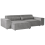 Beliani HELLNAR 3 Seater Modular Corner Sofa Right Hand Grey Fabric 4