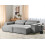Beliani HELLNAR 3 Seater Modular Corner Sofa Right Hand Grey Fabric with Ottoman 2