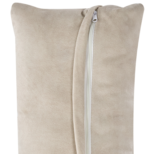Beliani Corner Seat HELLNAR Velvet Light Beige Left Hand 1