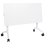 Beliani Foldable Office Desk CAVI 120 cm 60 cm with Wheels White 5
