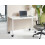 Beliani Foldable Office Desk CAVI 120 cm 60 cm with Wheels White 2