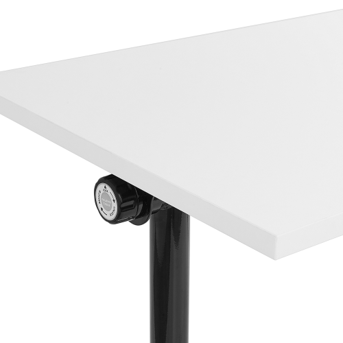 Beliani Foldable Office Desk CAVI 120 cm 60 cm with Wheels White 2