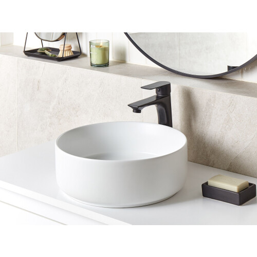 Beliani Countertop Basin CALIG  360 mm Ceramic Off-White 1