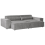 Beliani HELLNAR 3 Seater Modular Corner Sofa Right Hand Grey Fabric with Ottoman 4