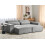 Beliani Modular Corner Sofa 3 Seater HELLNAR Fabric Grey with Ottoman Left Hand 4