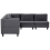 Beliani Modular Corner Sofa 5 Seater UNSTAD Right Hand Dark Grey Fabric 4