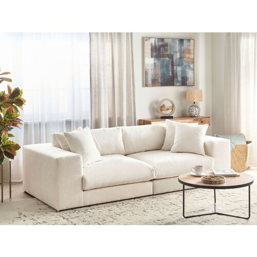 Beliani Sofa 3 Seater GLORVIKA II Fabric Off-White 1