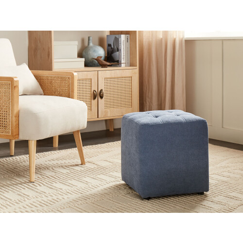 Beliani Pouffe KANSAS Fabric Blue 1