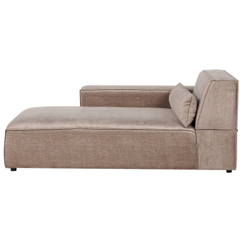 Beliani Modular Corner Sofa 3 Seater HELLNAR Fabric Light Brown Right Hand 1