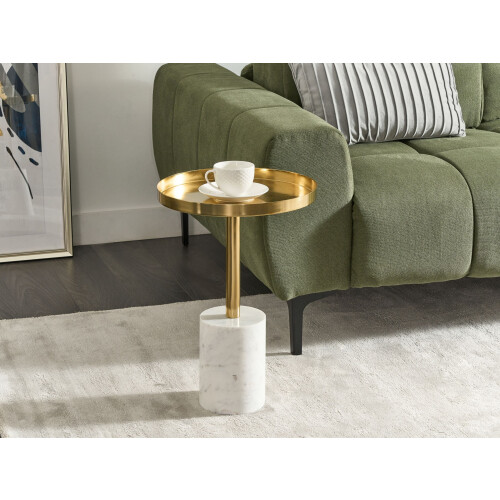 Beliani Side Table CAMELO II Metal White 1