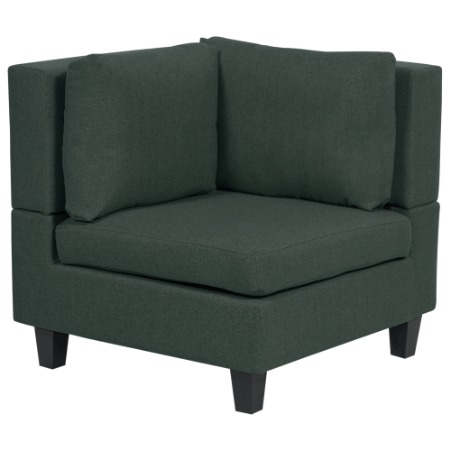 Beliani Modular Corner Sofa 5 Seater UNSTAD Right Hand Dark Green Fabric 1
