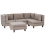 Beliani Modular Corner Sofa 4 Seater UNSTAD with Ottoman Fabric Brown Left Hand 4