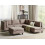 Beliani Modular Corner Sofa 5 Seater UNSTAD Right Hand Brown Fabric with Ottoman 2