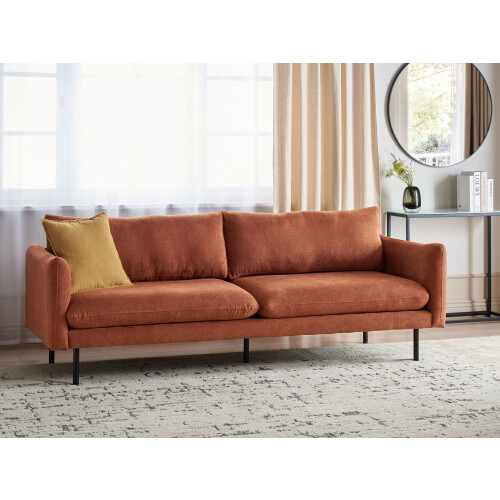Beliani Sofa 3 Seater VINTERBRO Chenille Golden Brown 1