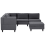 Beliani Modular Corner Sofa 5 Seater UNSTAD with Ottoman Fabric Dark Grey Right Hand 4