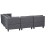 Beliani UNSTAD 5 Seater Modular Corner Sofa Left Hand Dark Grey Fabric with Ottoman 3