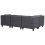 Beliani Modular Corner Sofa 4 Seater UNSTAD Right Hand Dark Grey Fabric with Ottoman 5