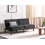 Beliani Sofa Bed 3 Seater RONNE Fabric Black 2