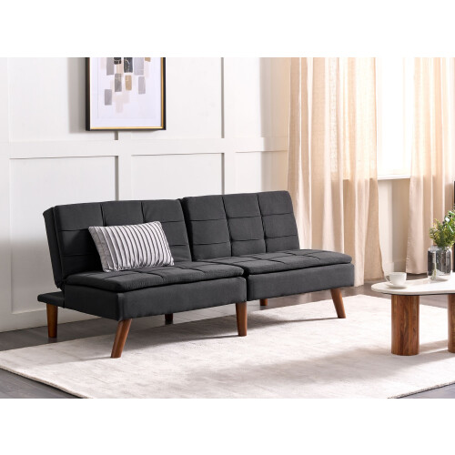 Beliani Sofa Bed 3 Seater RONNE Fabric Black 1