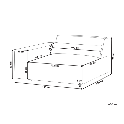 Beliani Corner Seat HELLNAR Right Hand Grey Fabric 2