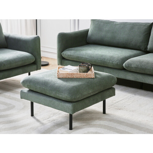 Beliani Ottoman VINTERBRO Fabric Light Green 2