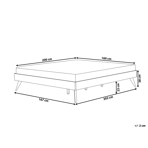 Beliani Bed without Headboard BERRIC 160 x 200 cm (EU King Size) White 2